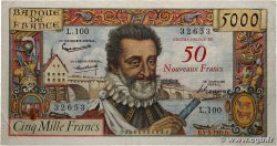 50 NF sur 5000 Francs HENRI IV FRANCE 1959 F.54.02 TB+