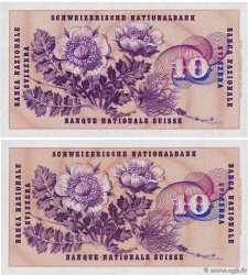 10 Francs Lot SUISSE 1968 P.45n et P.45o pr.NEUF