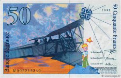 50 Francs SAINT-EXUPÉRY Sans mouton Fauté FRANCE 1992 F.72f3.01 UNC