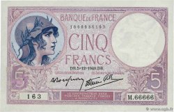 5 Francs FEMME CASQUÉE modifié Numéro spécial FRANCIA 1940 F.04.16 SC