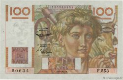 100 Francs JEUNE PAYSAN filigrane inversé FRANCE 1952 F.28bis.02 pr.SUP