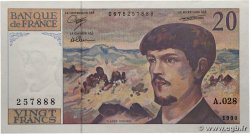 20 Francs DEBUSSY à fil de sécurité FRANCE 1990 F.66bis.01A28 AU+