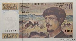 20 Francs DEBUSSY à fil de sécurité FRANCE 1992 F.66bis.03A35 SPL+