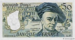 50 Francs QUENTIN DE LA TOUR Petit numéro FRANCE 1987 F.67.13A47 pr.NEUF