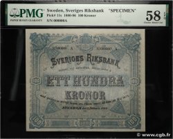 100 Kronor Spécimen SWEDEN  1880 P.11s