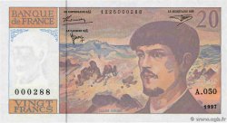 20 Francs DEBUSSY Modifié Petit numéro FRANCE 1997 F.66ter.02A50 UNC