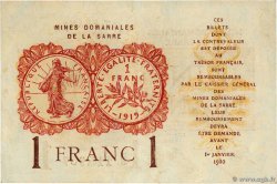 1 Franc MINES DOMANIALES DE LA SARRE FRANCE 1920 VF.51.02 VF+