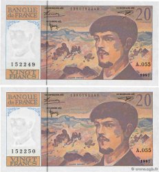 20 Francs DEBUSSY Modifié Consécutifs FRANCE 1997 F.66ter.02A55