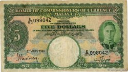 5 Dollars MALAYA 1941 P.12 pr.TB