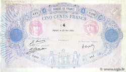 500 Francs BLEU ET ROSE FRANCE 1922 F.30.26 F+