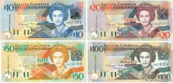 10 au 100 Dollars Lot EAST CARIBBEAN STATES 2003 P.43v au P.46v UNC-
