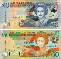10 et 50 Dollars Lot CARIBBEAN 2000 P.38g et P.40g UNC-