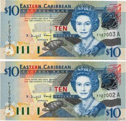 10 Dollars Consécutifs EAST CARIBBEAN STATES 2003 P.43a FDC