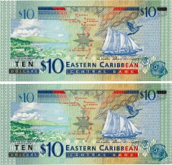 10 Dollars Consécutifs EAST CARIBBEAN STATES 2003 P.43a FDC