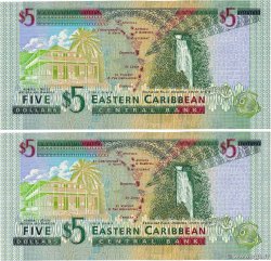 5 Dollars Consécutifs EAST CARIBBEAN STATES 2000 P.37u q.FDC