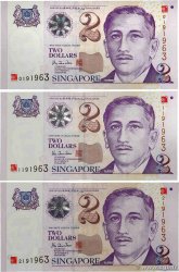 2 Dollars Lot SINGAPORE 2000 P.45 UNC-