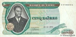 5 Zaïres ZAÏRE 1972 P.20 B+