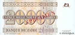 20000 Nouveaux Zaïres Spécimen ZAIRE 1996 P.72s UNC-
