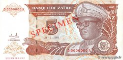 5 Nouveaux Zaïres Spécimen ZAIRE 1993 P.53s AU