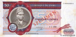 50 Zaïres Spécimen ZAIRE 1980 P.25s XF+