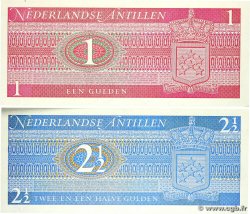 1 et 2,5 Gulden Lot NETHERLANDS ANTILLES 1970 P.20 et P.21 UNC