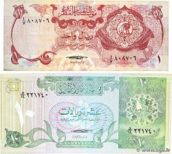 1 et 10 Riyals Lot QATAR 1973 P.01a et P.09