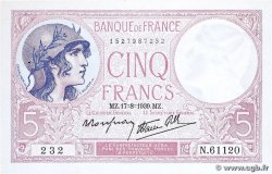5 Francs FEMME CASQUÉE modifié FRANCE 1939 F.04.06