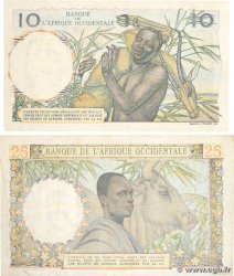 10 et 25 Francs Lot AFRIQUE OCCIDENTALE FRANÇAISE (1895-1958) 1954 P.37 et P.38 TB à TTB