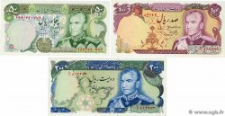 50, 100 et 200 Rials Lot IRAN 1974 P.101c, P.102d et P.103d UNC-
