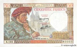 50 Francs JACQUES CŒUR FRANCE 1941 F.19.17