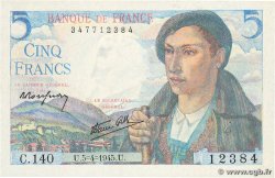 5 Francs BERGER FRANCE 1945 F.05.06