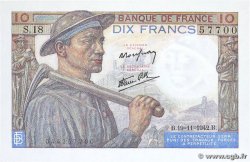10 Francs MINEUR FRANCE 1942 F.08.06