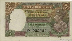 5 Rupees INDIA 1937 P.018a AU
