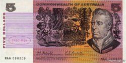 5 Dollars Spécimen AUSTRALIA 1969 P.39s1 EBC+