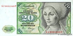 20 Deutsche Mark GERMAN FEDERAL REPUBLIC 1980 P.32d MBC