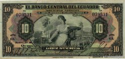 10 Sucres ECUADOR 1948 P.092d F+