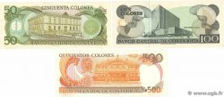 50, 100 et 500 Colones Lot COSTA RICA 1987 P.253, P.254a et P.255 VZ+