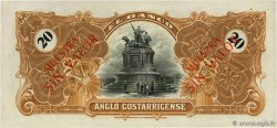 20 Colones Spécimen COSTA RICA 1909 PS.124s3 AU
