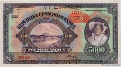 5000 Korun Spécimen BOHÊME ET MORAVIE 1943 P.16s