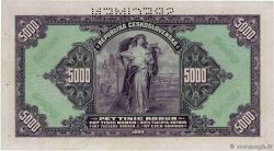 5000 Korun Spécimen BOHEMIA & MORAVIA 1943 P.16s VF+