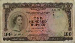 100 Rupees CEYLAN 1954 P.053