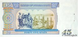 45 Kyats BURMA (SEE MYANMAR) 1987 P.64 AU