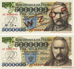 5000000 Zlotych - Reproduction Lot POLOGNE 1995 P.- NEUF