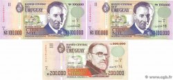 100000 et 200000 Nuevos Pesos Lot URUGUAY 1991 P.071a et P.072a UNC