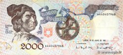 2000 Escudos PORTUGAL 1992 P.186c F+