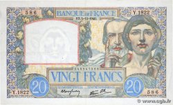20 Francs TRAVAIL ET SCIENCE FRANCE 1940 F.12.10