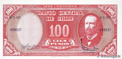 10 Centesimos sur 100 Pesos CHILE 1960 P.127a
