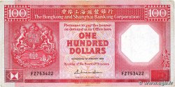 100 Dollars HONG KONG 1988 P.194b VF