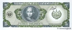 5 Colones EL SALVADOR 1990 P.138 AU