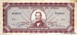 5 Escudos sur 5000 Pesos CHILE 1960 P.130 F